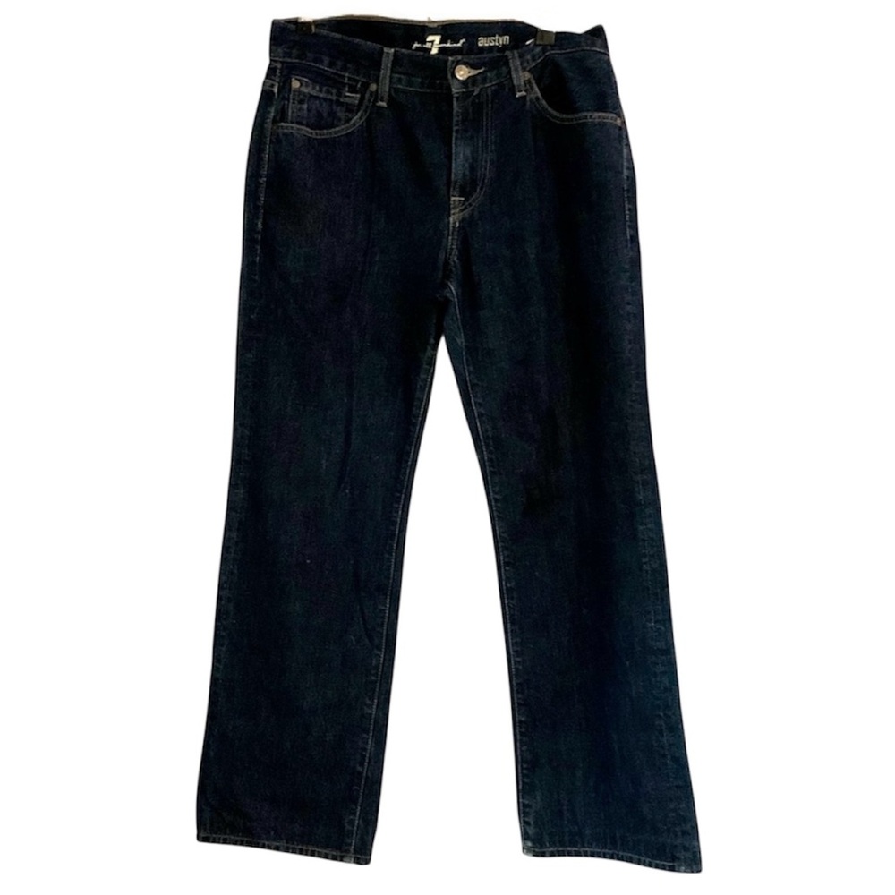 7 For All Mankind Jeans Mens 30 Blue Austyn Dark Wash Straight Relaxed Cowboy